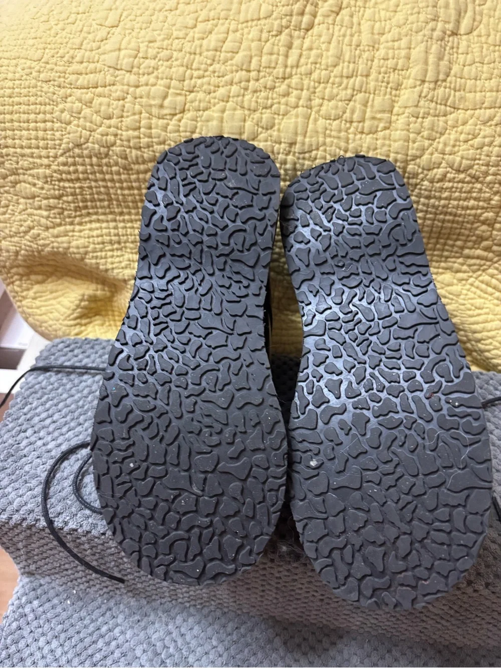 Textured Black Rubber Outsoles - Durable Grip
